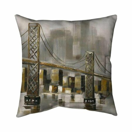 BEGIN HOME DECOR 26 x 26 in. Bridge by A Cloudy Day-Double Sided Print Indoor Pillow 5541-2626-CI15